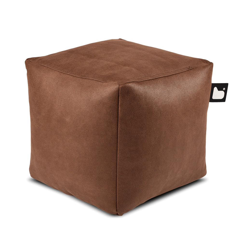 Extreme Lounging - b-box indoor lederlook - poef - chestnut